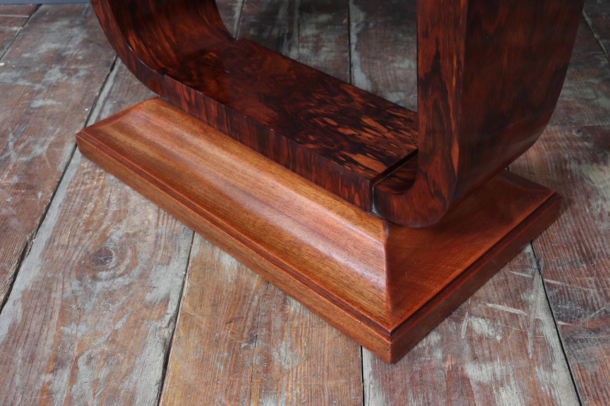 French Art Deco U Base Table in Corramandel 8