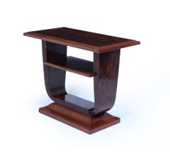 French Art Deco U Base Table in Corramandel