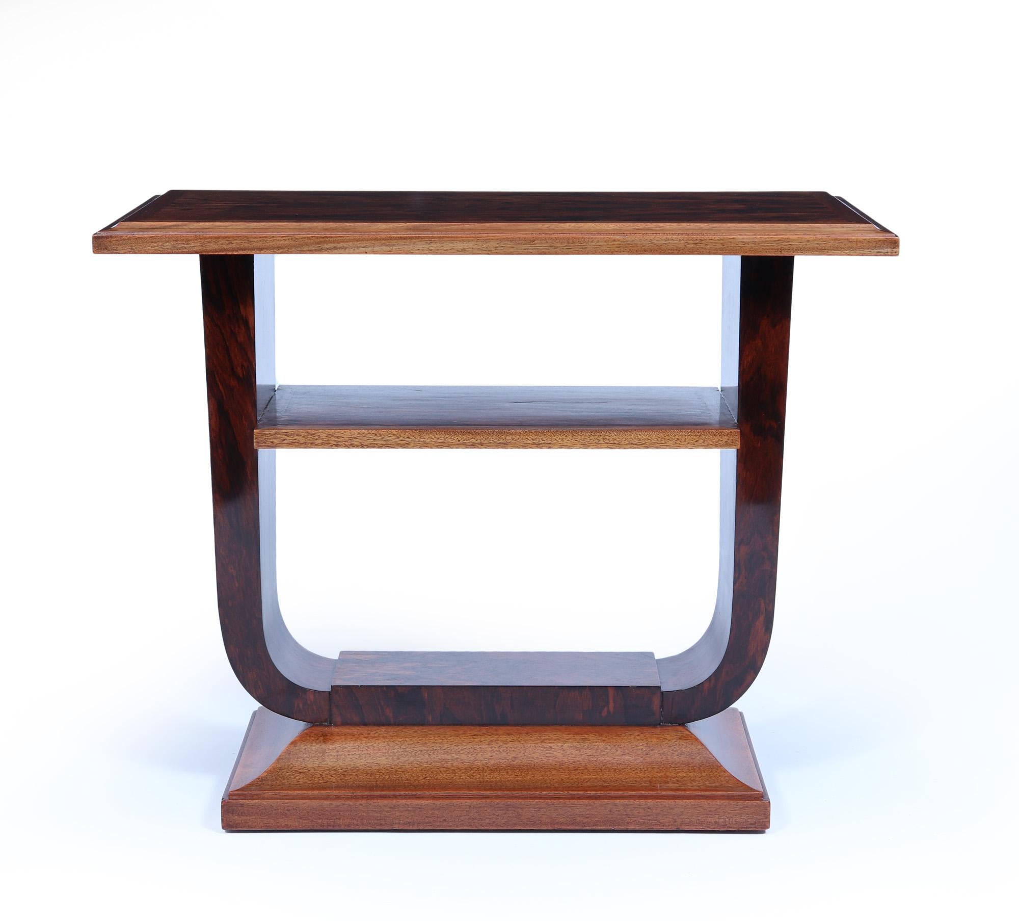 French Art Deco U Base Table in Corramandel In Good Condition In Paddock Wood Tonbridge, GB
