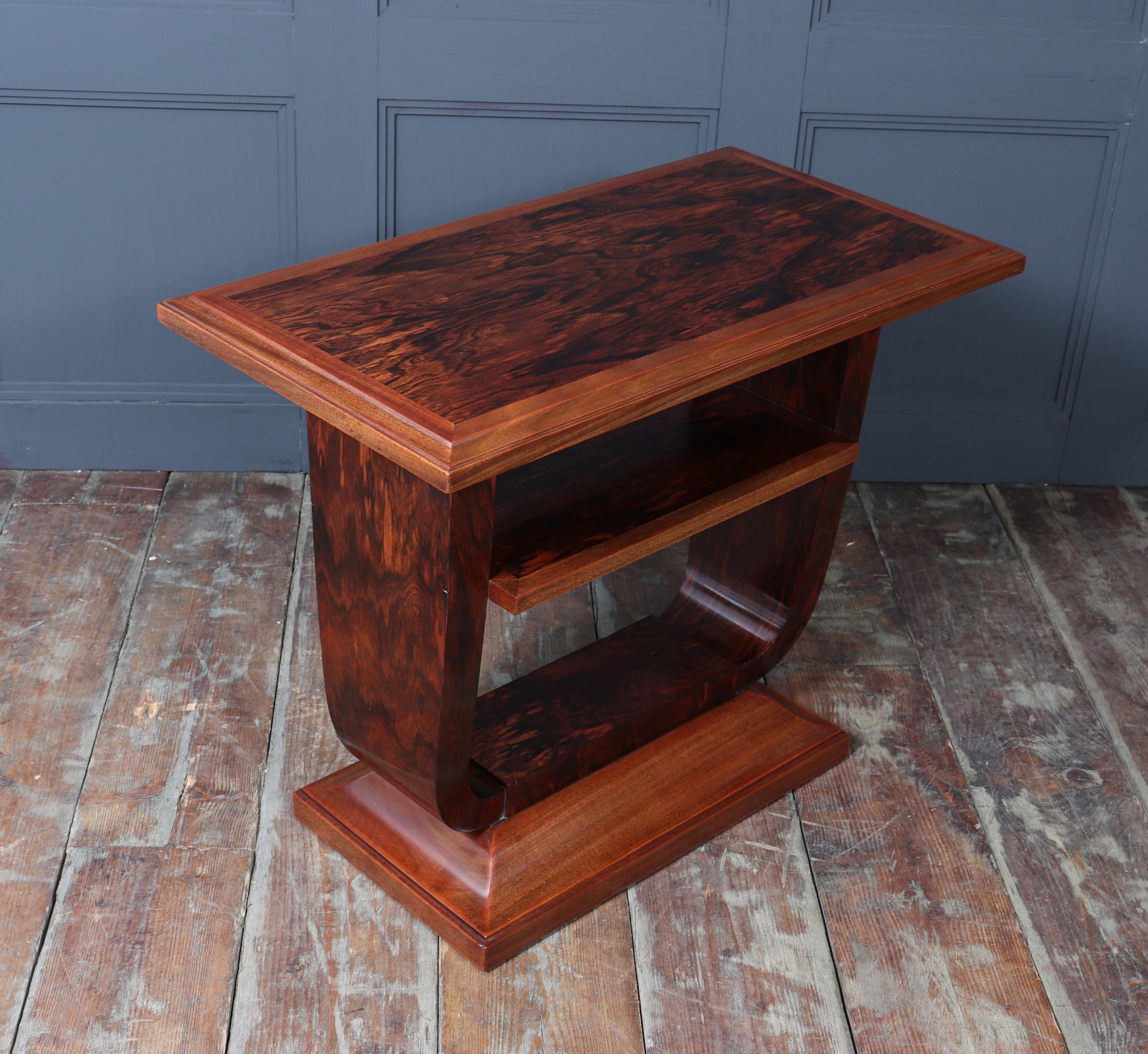 French Art Deco U Base Table in Corramandel 2