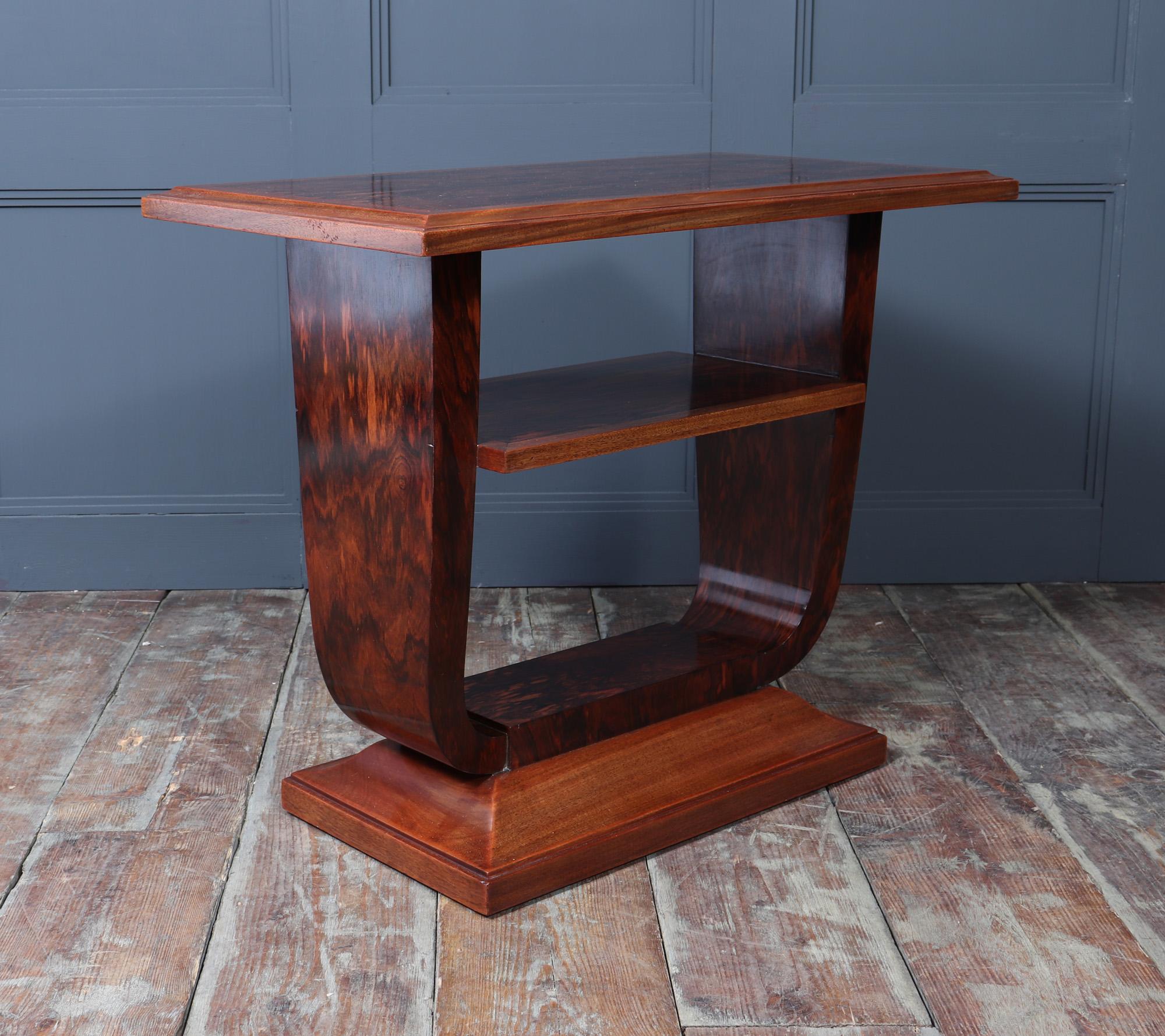 French Art Deco U Base Table in Corramandel 3