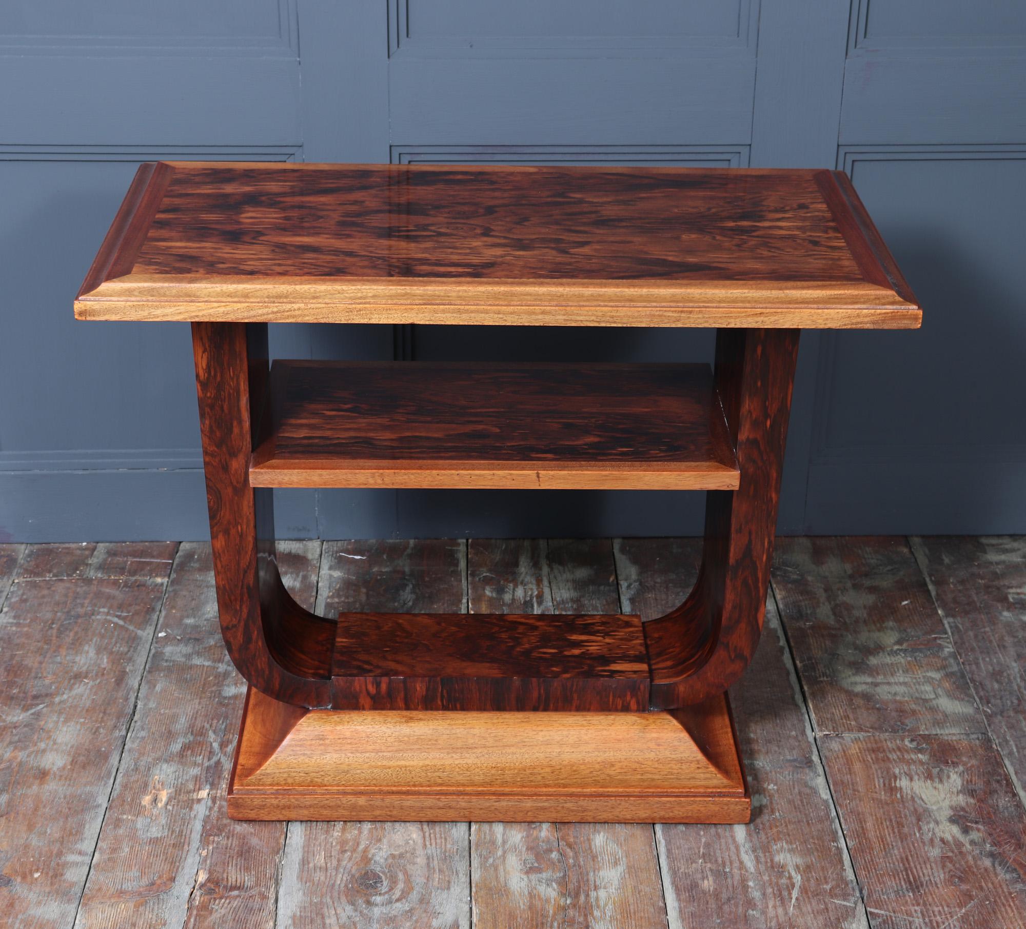 French Art Deco U Base Table in Corramandel 4