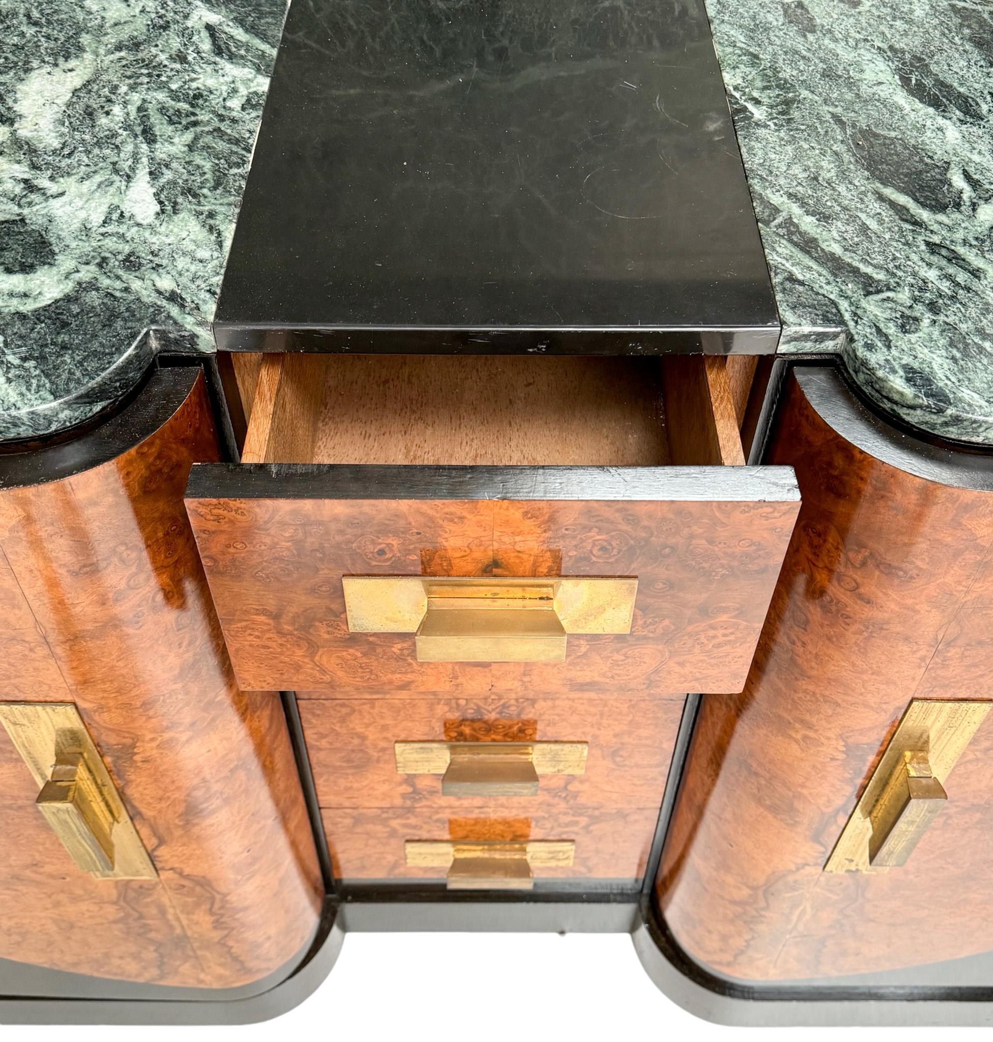 Laiton Table de coiffeuse ou de coiffeuse Art déco française, années 1930 en vente