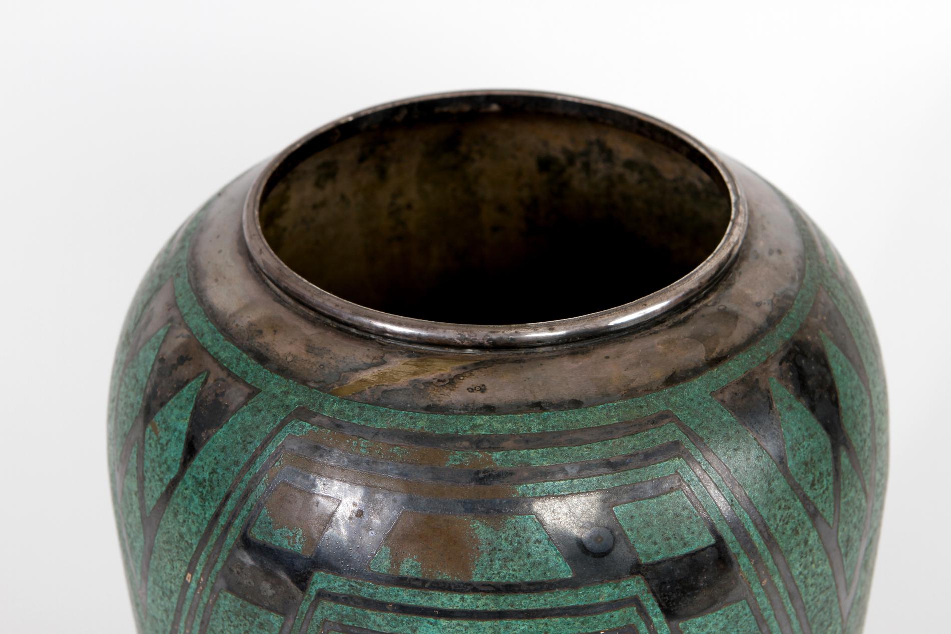 French Art Deco vase by Christofle im Zustand „Hervorragend“ im Angebot in SAINT-OUEN-SUR-SEINE, FR