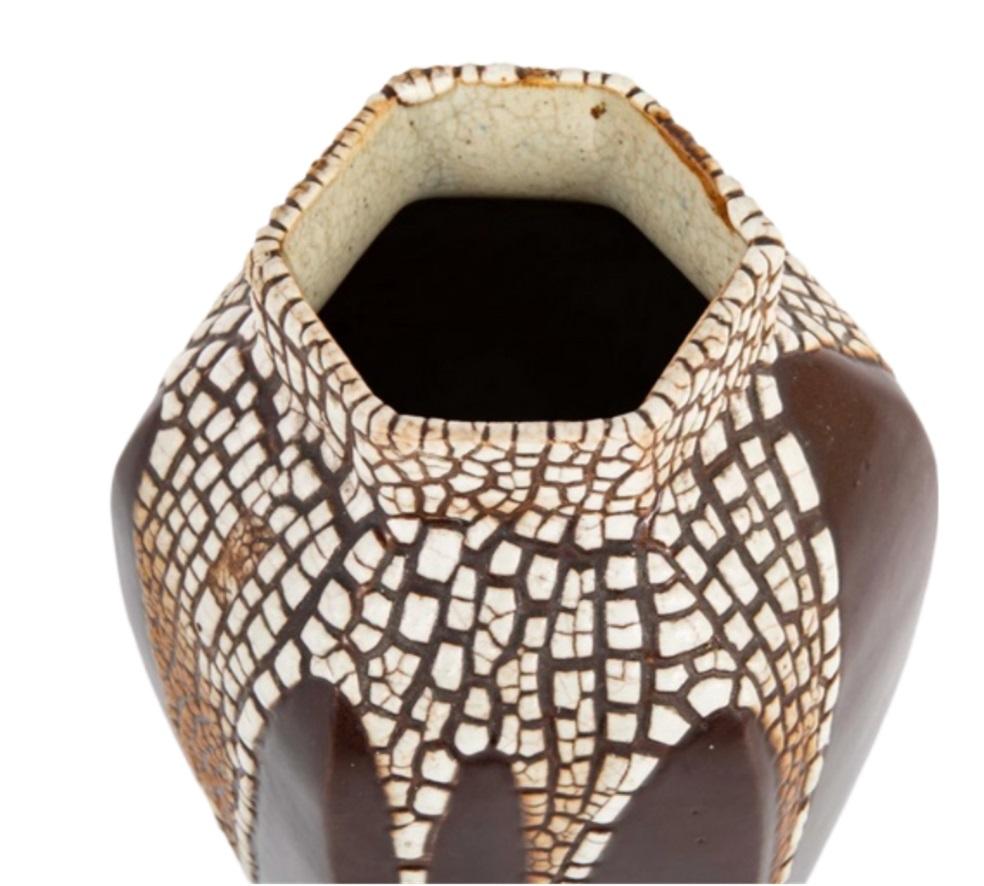 Smaltato Vaso Art Deco francese di Leon Pointu in vendita