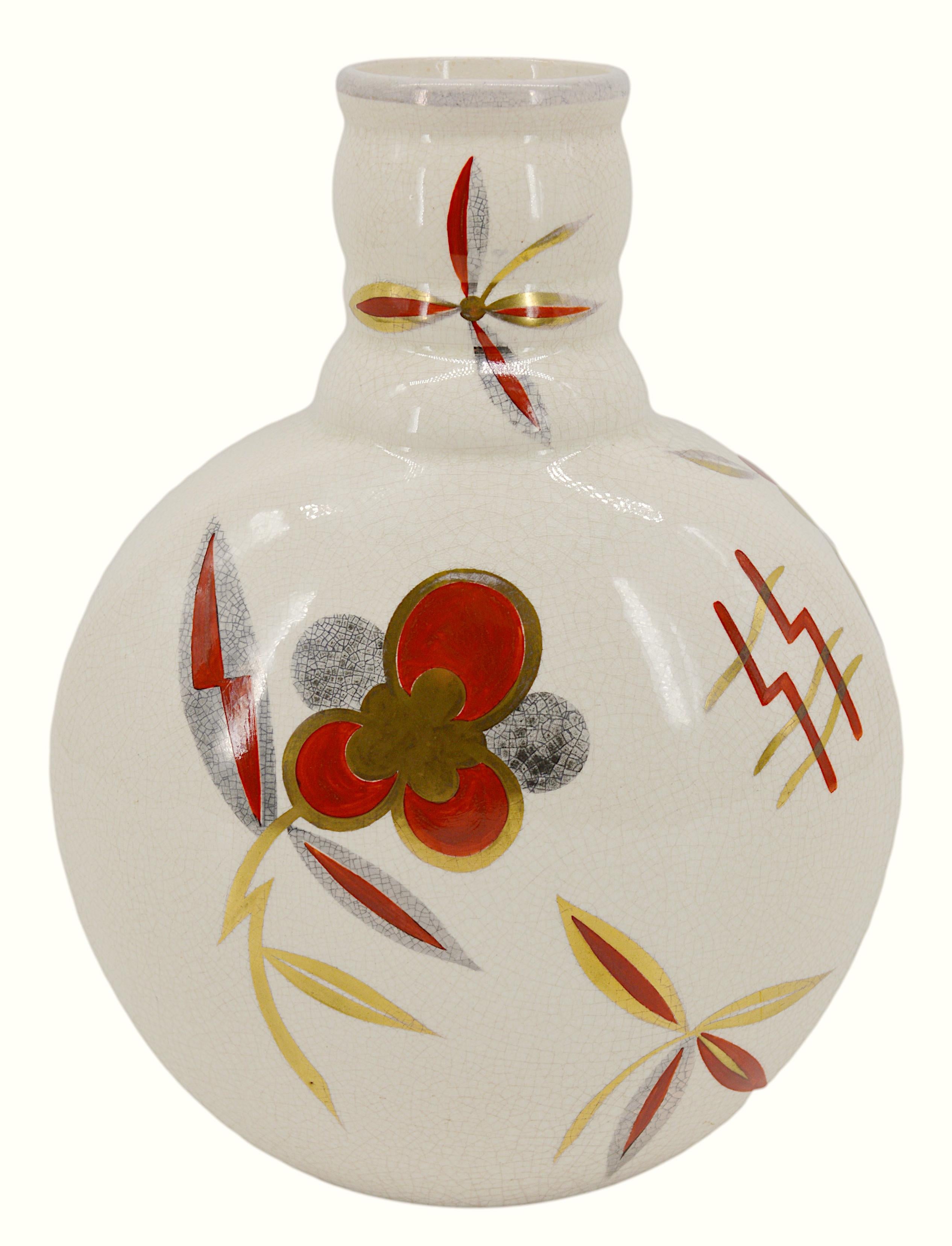 Französische Art-Déco-Vase von Sainte Radegonde, 1930er Jahre im Zustand „Gut“ im Angebot in Saint-Amans-des-Cots, FR