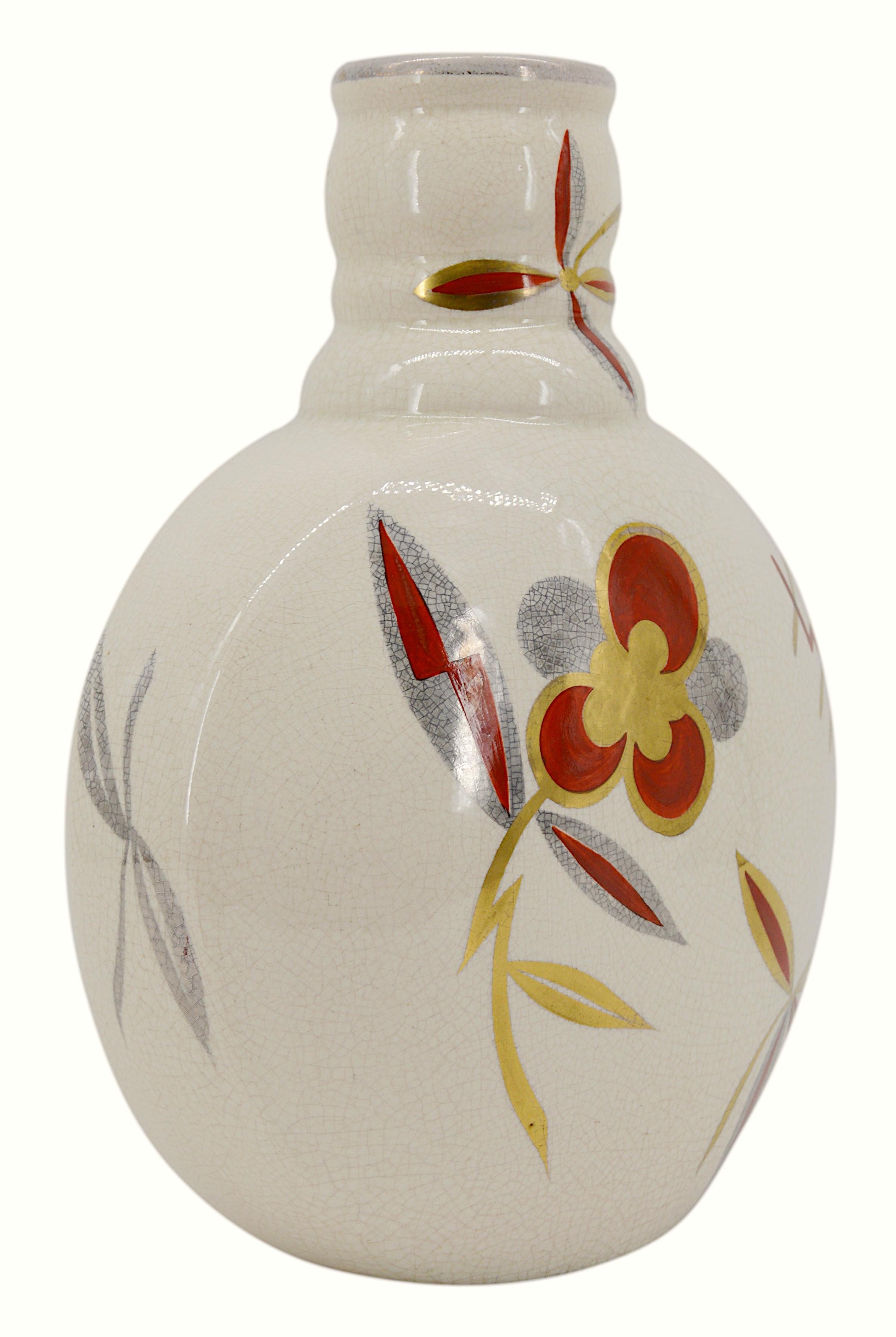 Ceramic French Art Deco Vase by Sainte-Radegonde, 1930s For Sale