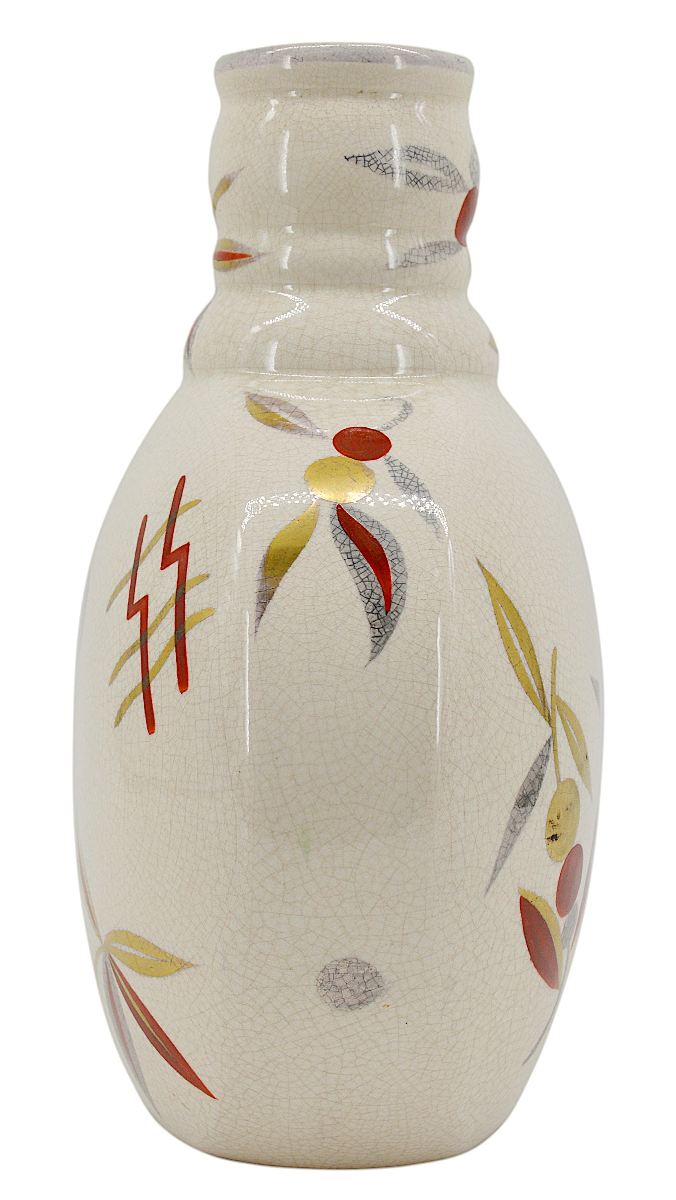 Französische Art-Déco-Vase von Sainte Radegonde, 1930er Jahre im Angebot 1