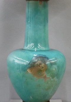 French Art Deco Vase Lamp by Alphonse Cytere circa 1920 , Grès de Rambervillers