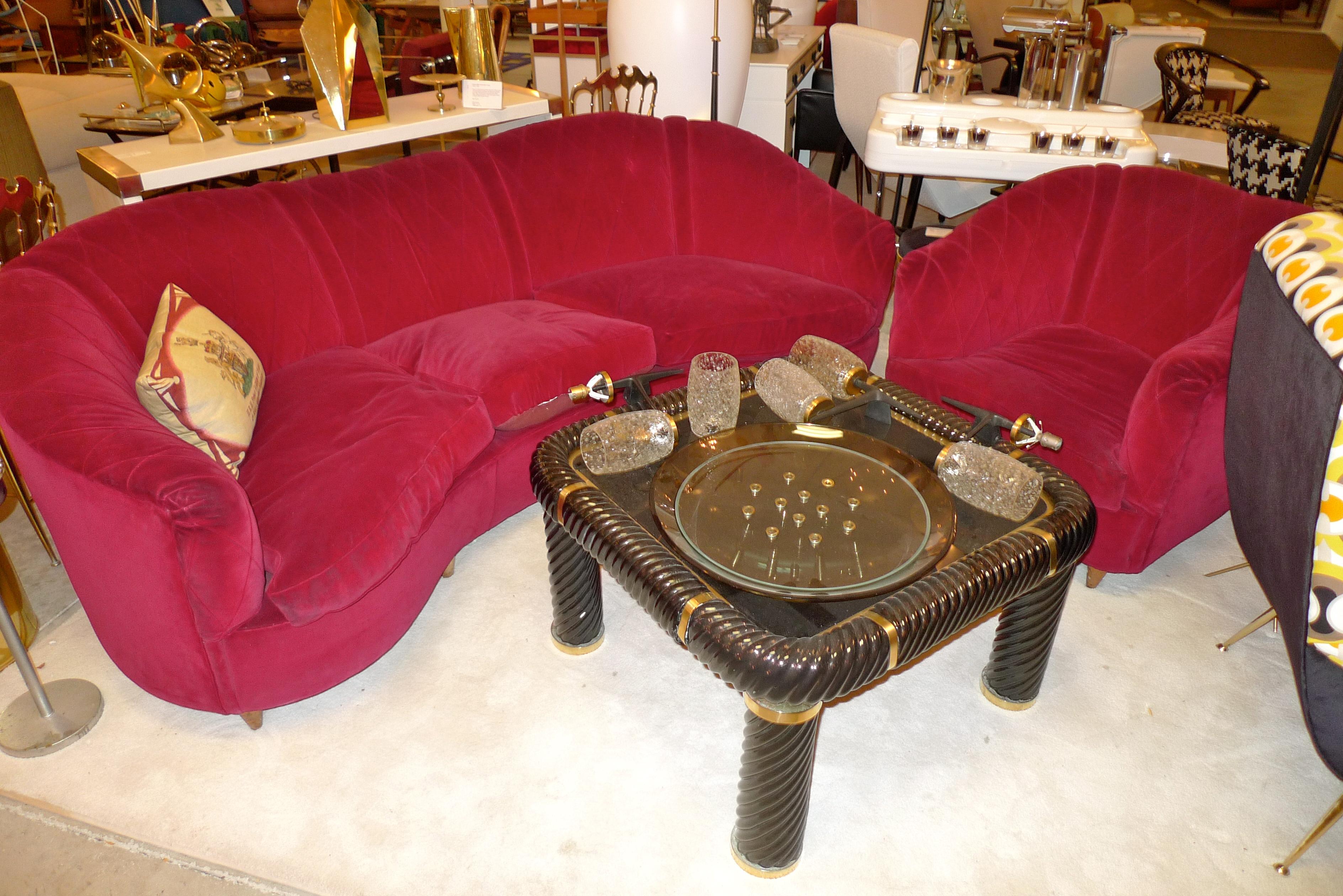 French Art Deco Velvet Upholstered Chair For Sale 5