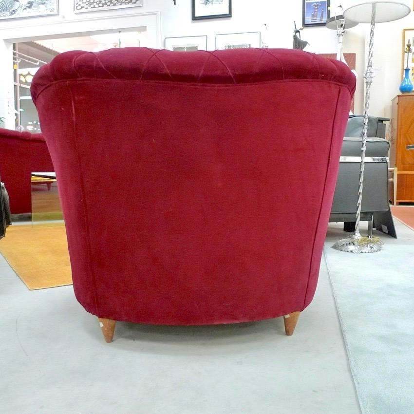 French Art Deco Velvet Upholstered Chair For Sale 1