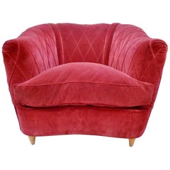 French Art Deco Velvet Upholstered Chair