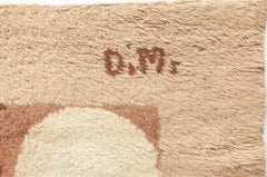 Tappeto vintage francese in stile Art Déco, dai toni del beige, di D.I.M. - Una sinfonia di curve