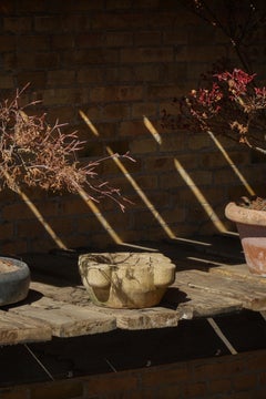 French Art Deco, Vintage Cast Stone Garden Planter with Organic Form, 1930s