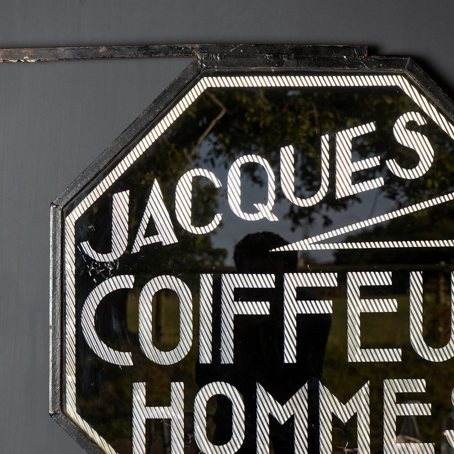 Français Panneau publicitaire français Art Déco Vintage Glass Hairdressing Salon c.1930s Barber en vente