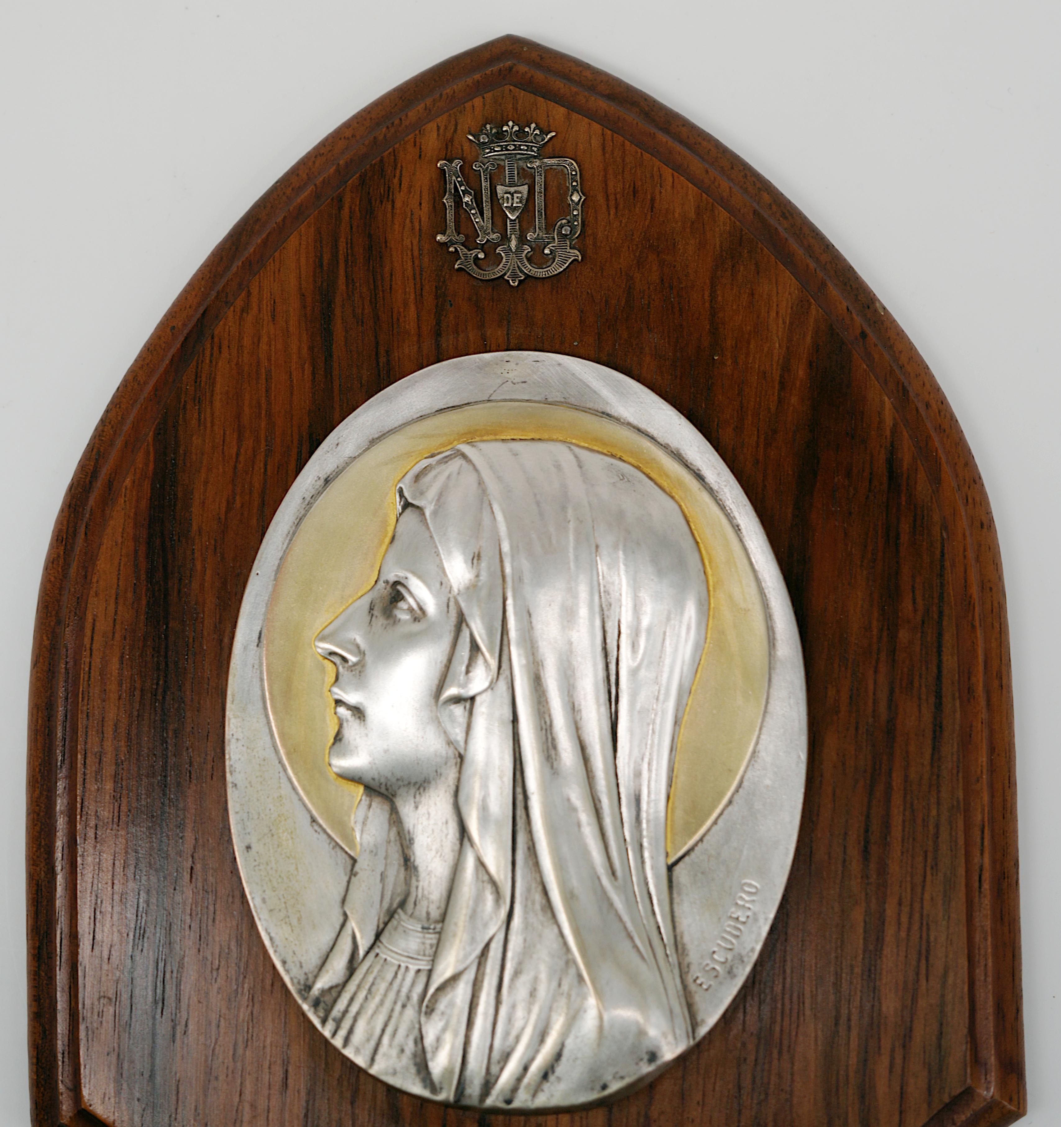 French Art Deco Virgin Holy Water, 1920s In Excellent Condition For Sale In Saint-Amans-des-Cots, FR