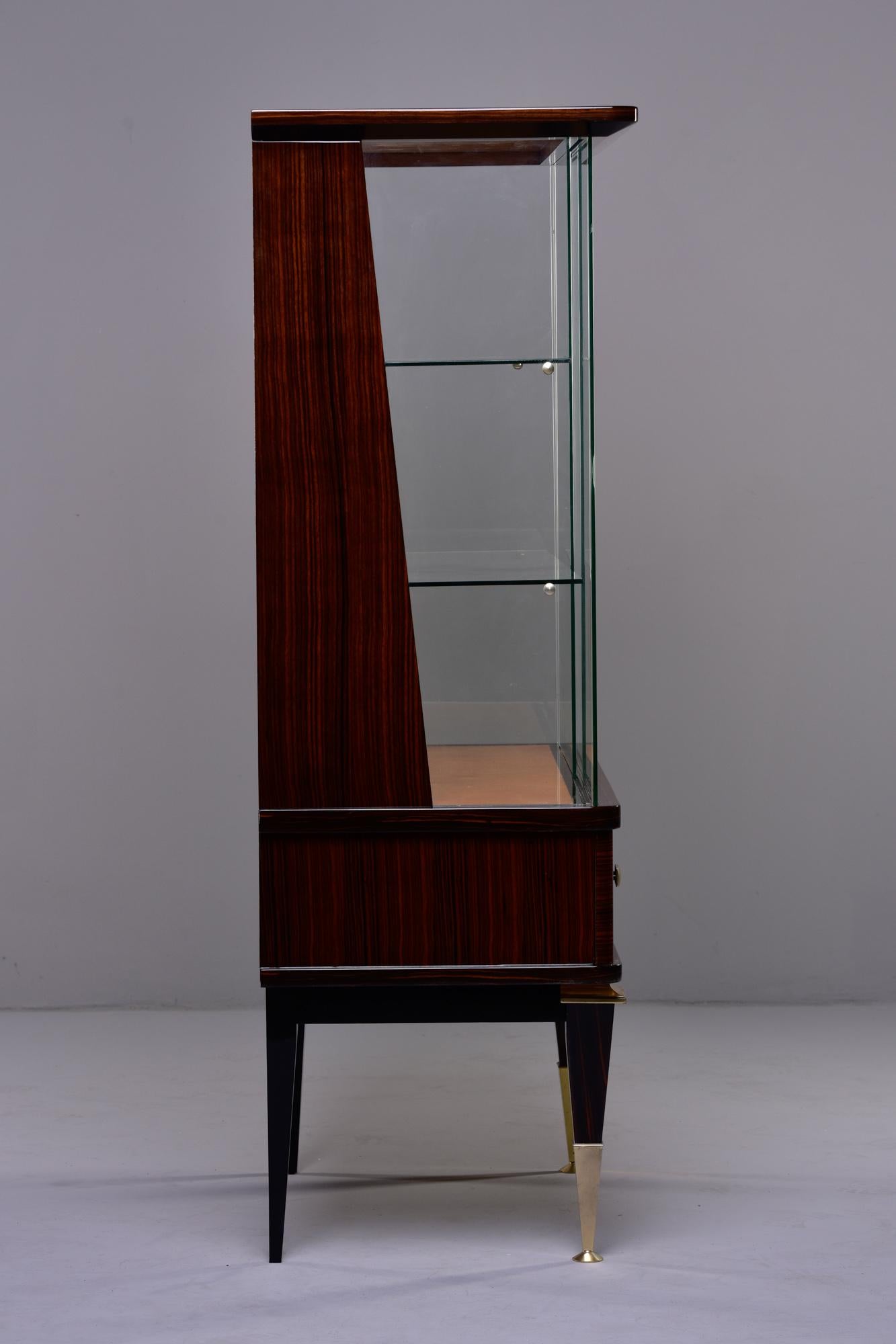 French Art Deco Vitrine with Brass Capped Legs 9
