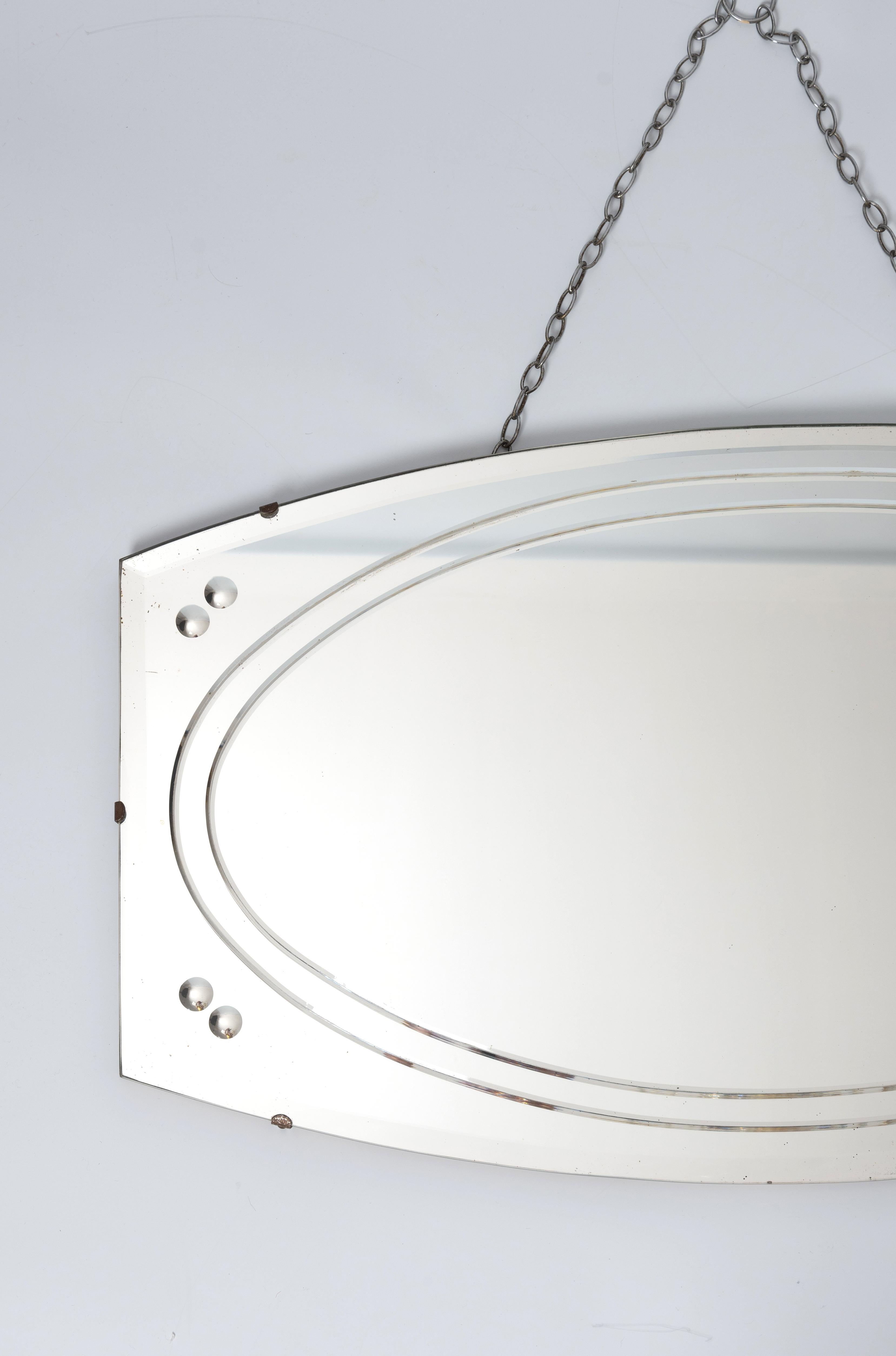 French Art Deco Wall Mirror C.1930 In Good Condition For Sale In London, GB