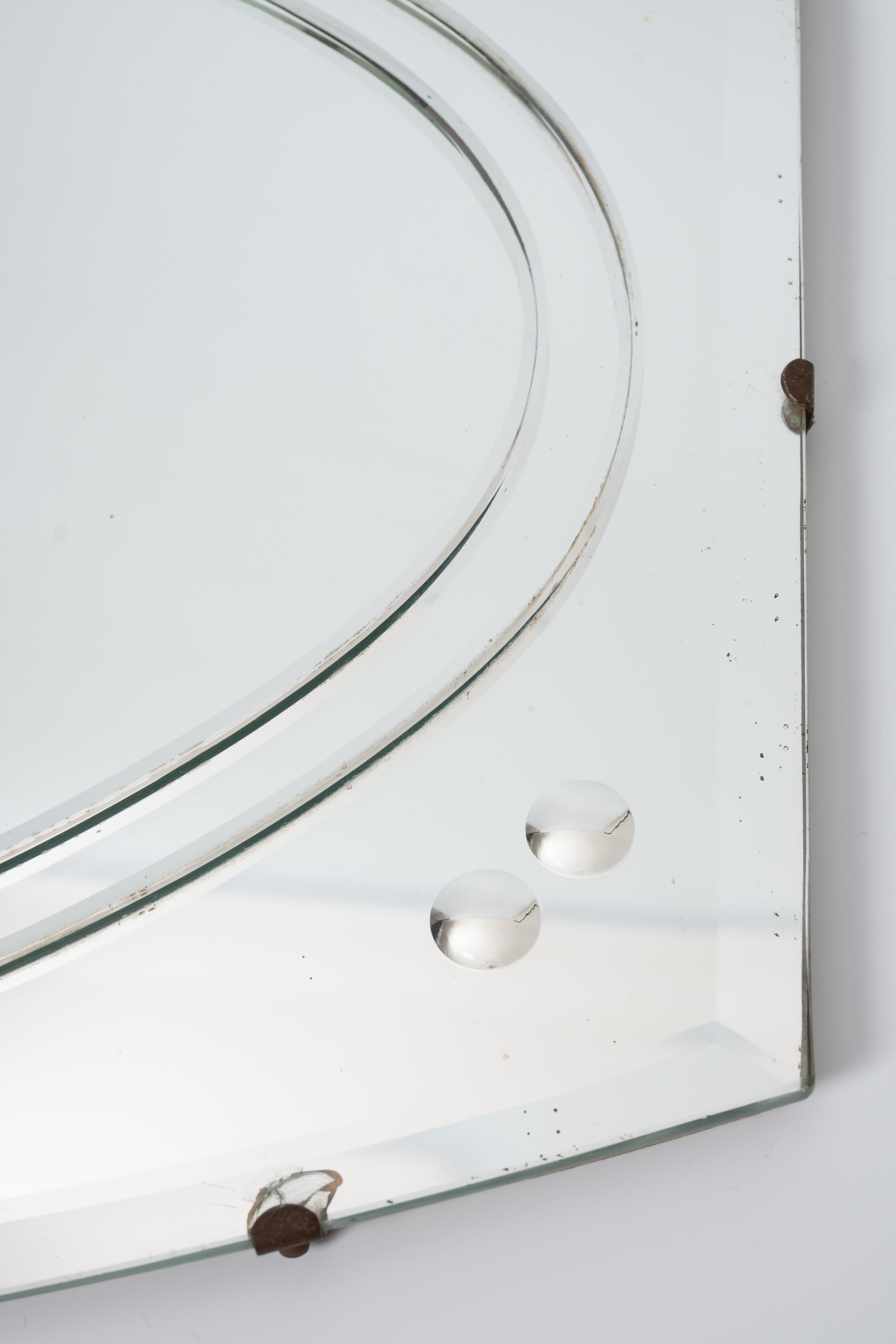 Verre Miroir mural Art déco français, vers 1930 en vente