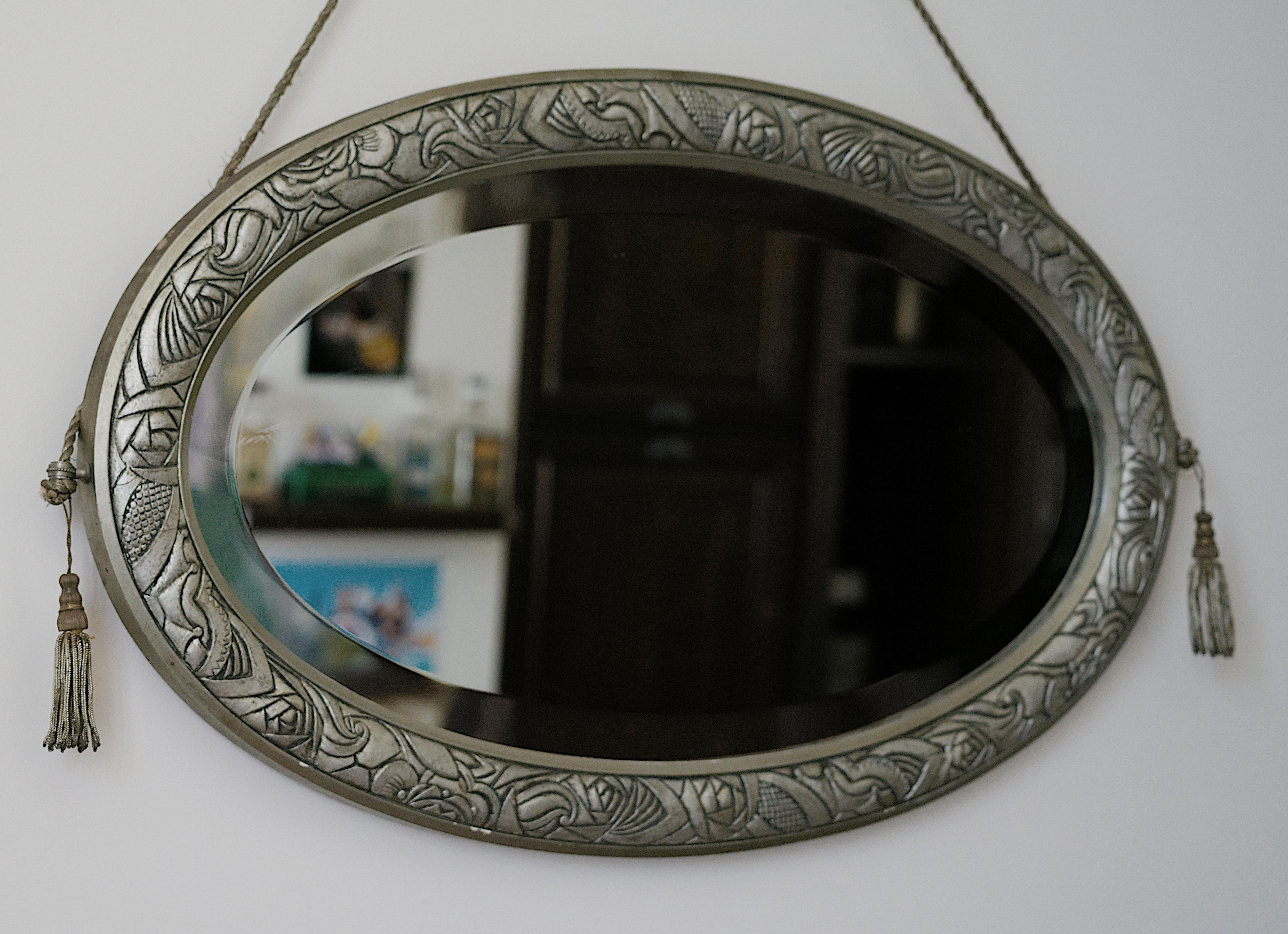 Early 20th Century French Art Deco Wall Mirror, ca. 1925 For Sale