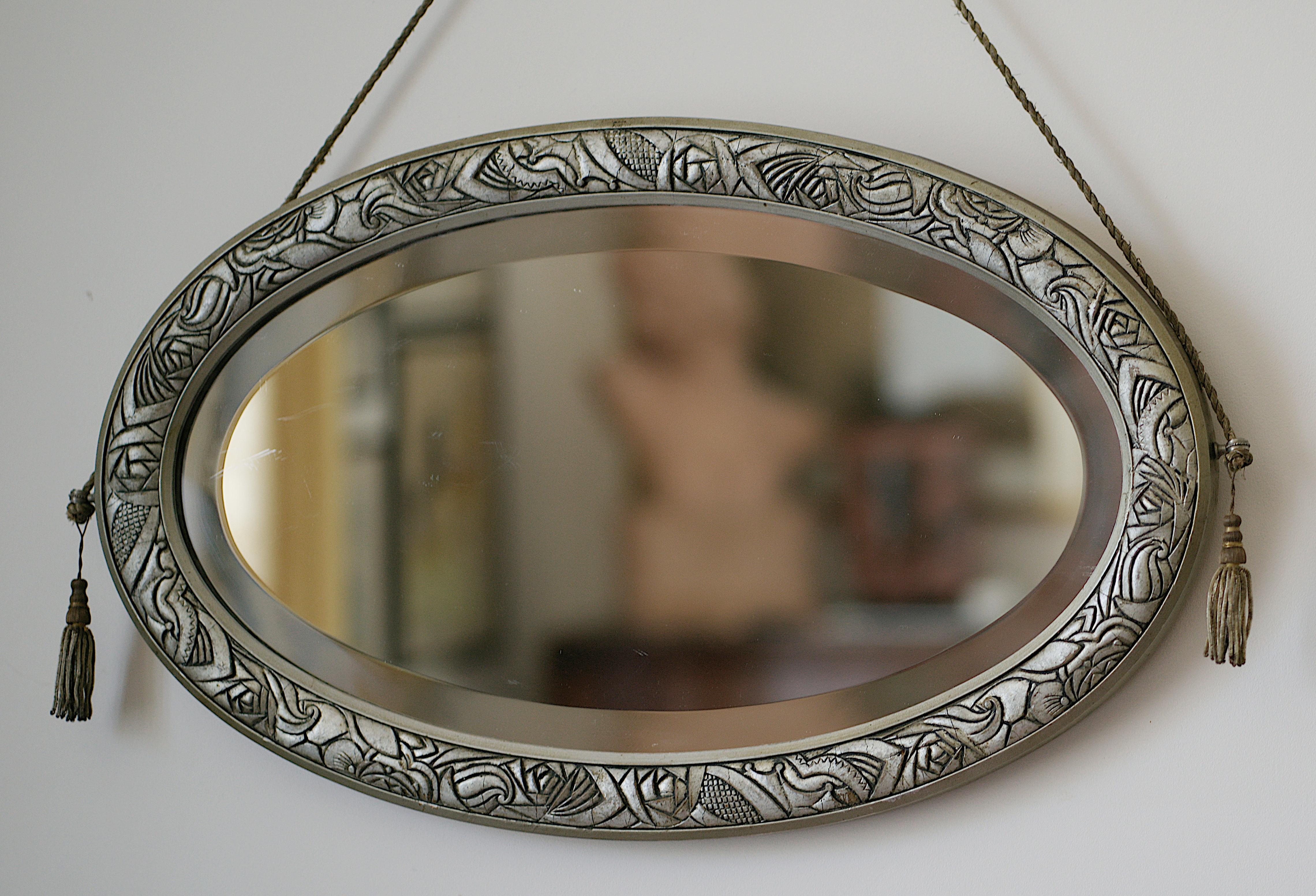 French Art Deco Wall Mirror, ca. 1925 For Sale 3