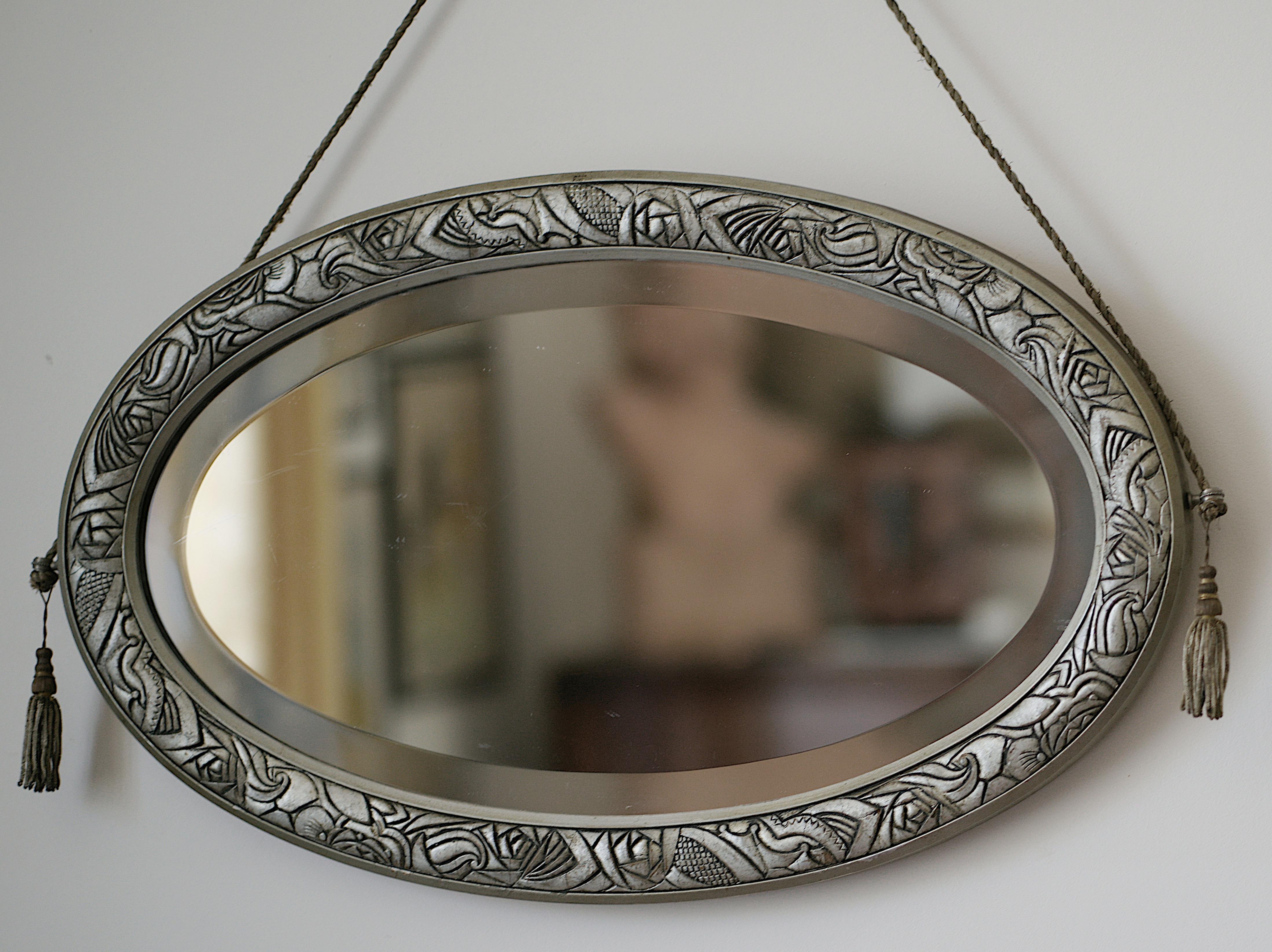 French Art Deco Wall Mirror, ca. 1925 For Sale 4
