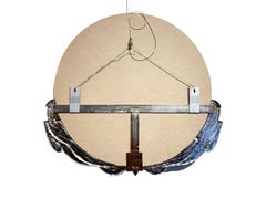 French Art Deco Wall Mirror with Figural Women, Nickel-Plated Frame