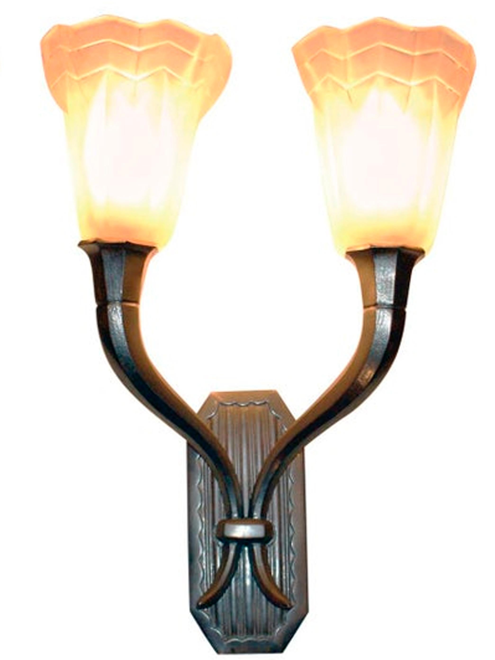 French Art Deco Wall Sconce Signed 