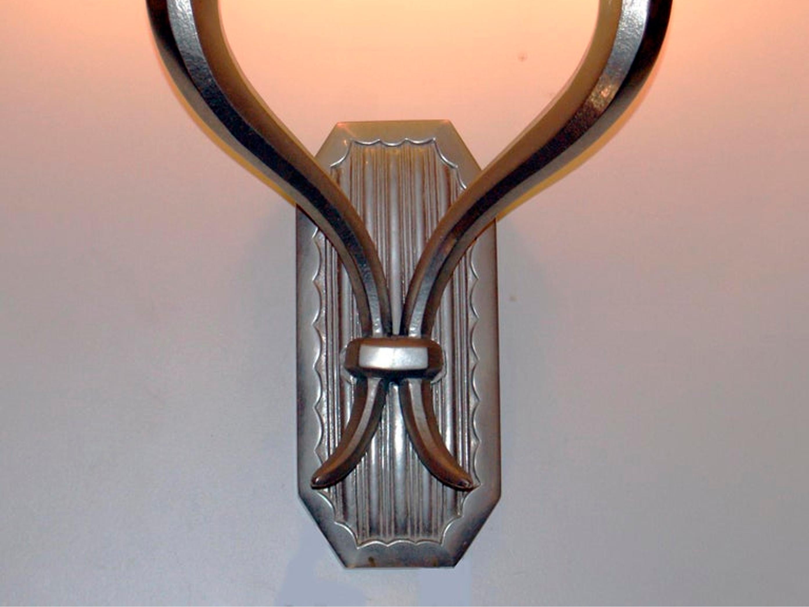 French Art Deco Wall Sconce Signed 