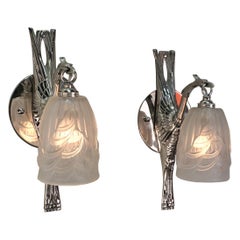 French Art Deco Wall Sconces by Charles Schneider