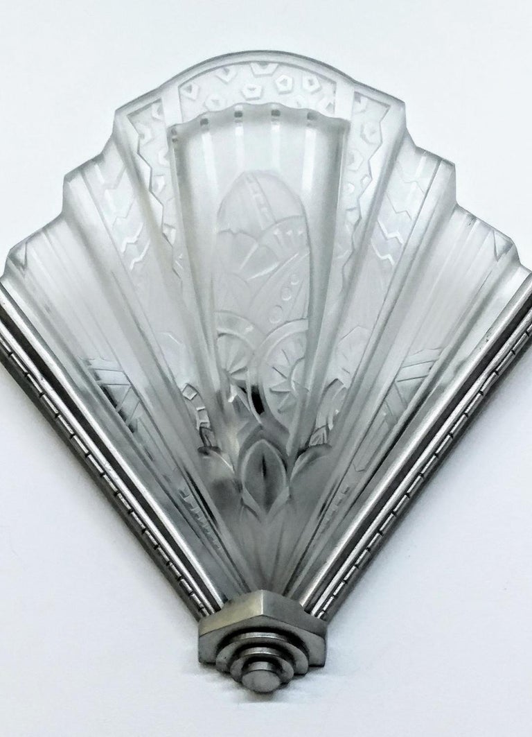 French Art Deco Wall Sconces by Frontisi For Sale at 1stdibs