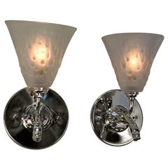 French Art Deco Wall Sconces by Muller Frères