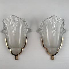 French Art Deco Wall Sconces by Petitot, 1930 Set of Four
