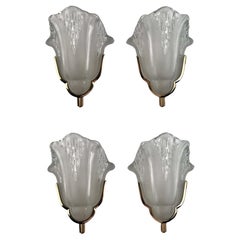 Vintage  French Art Deco Wall Sconces by Petitot, 1930 Set of Four