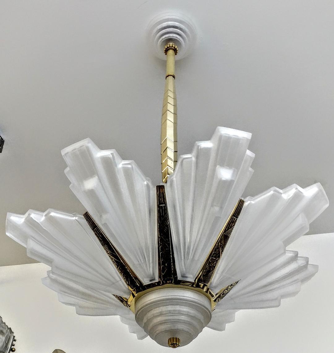 French Art Deco Wall Sconces signed by Sabino In Good Condition In Long Island City, NY