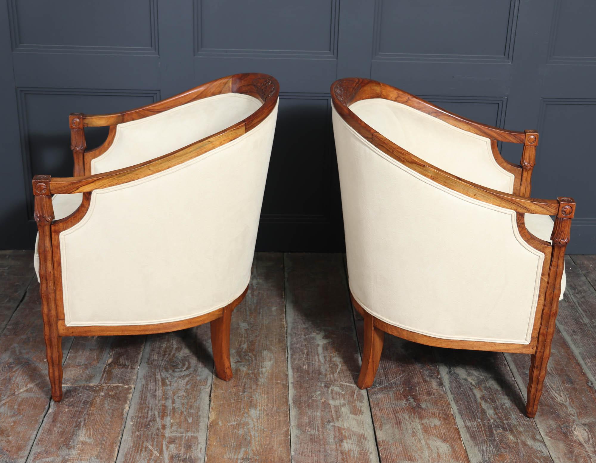 Poltrone in noce Art Deco francese in vendita 8