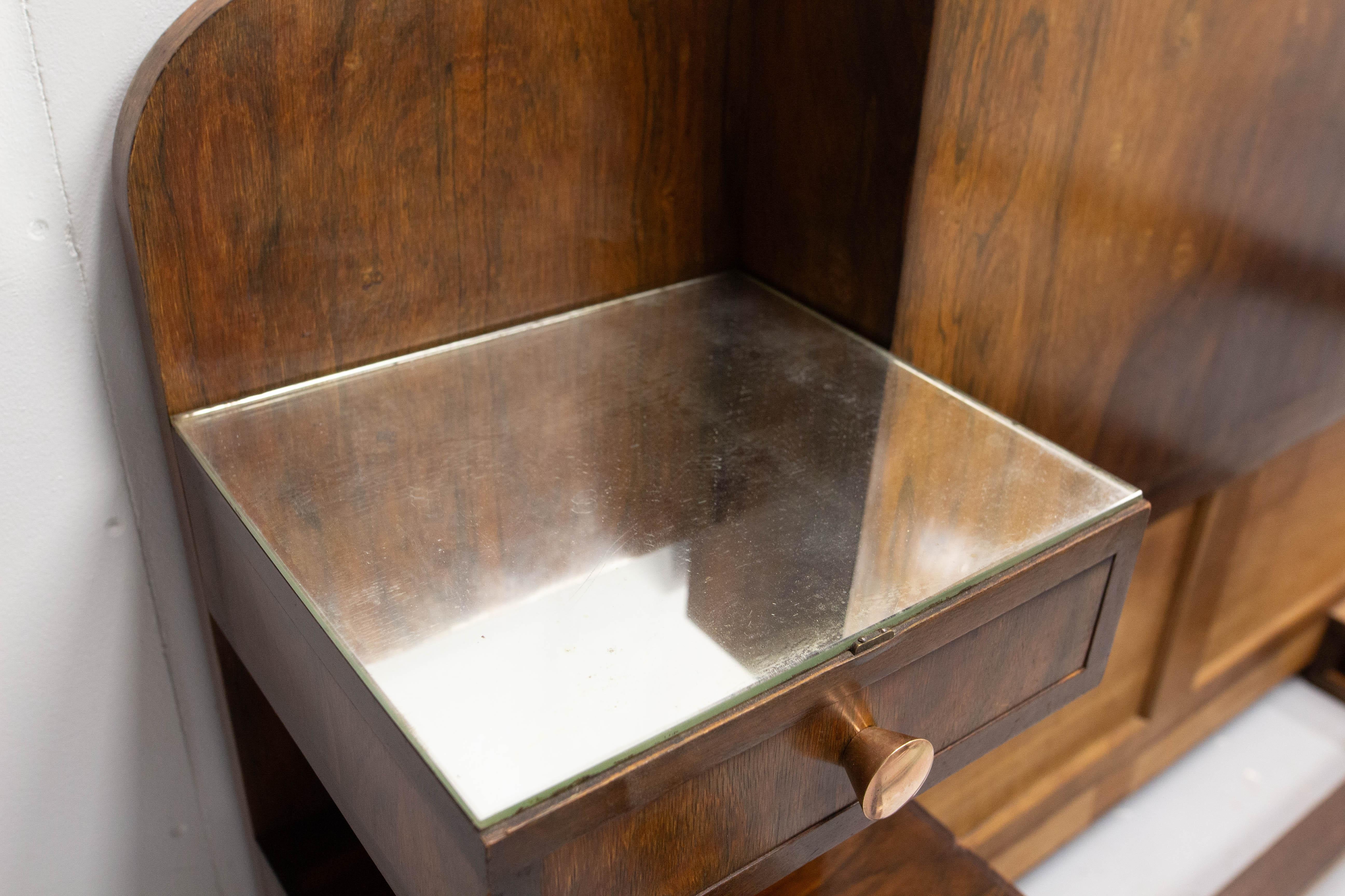French Art Déco Walnut Bed King Size, circa 1930 For Sale 6