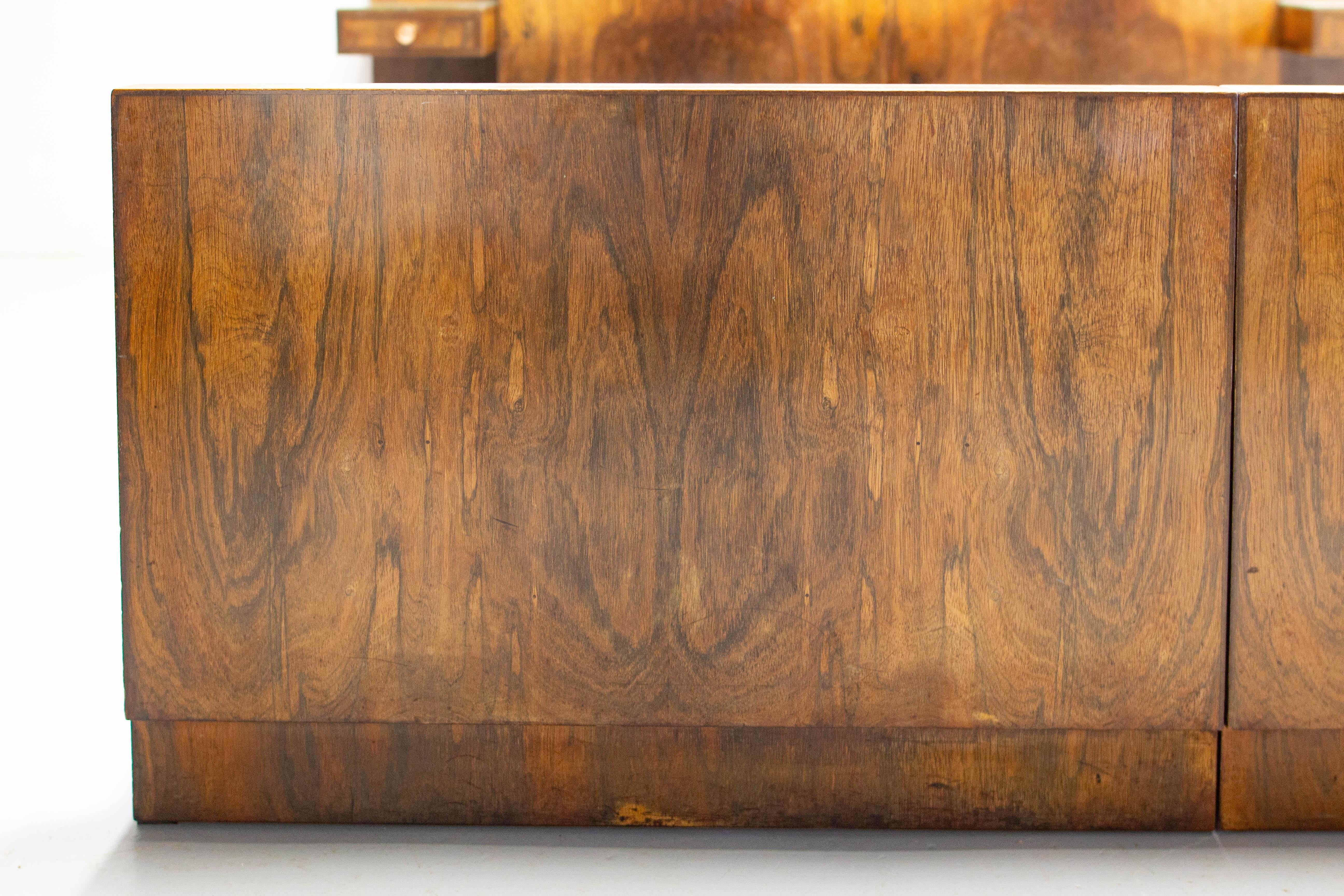 French Art Déco Walnut Bed King Size, circa 1930 For Sale 9