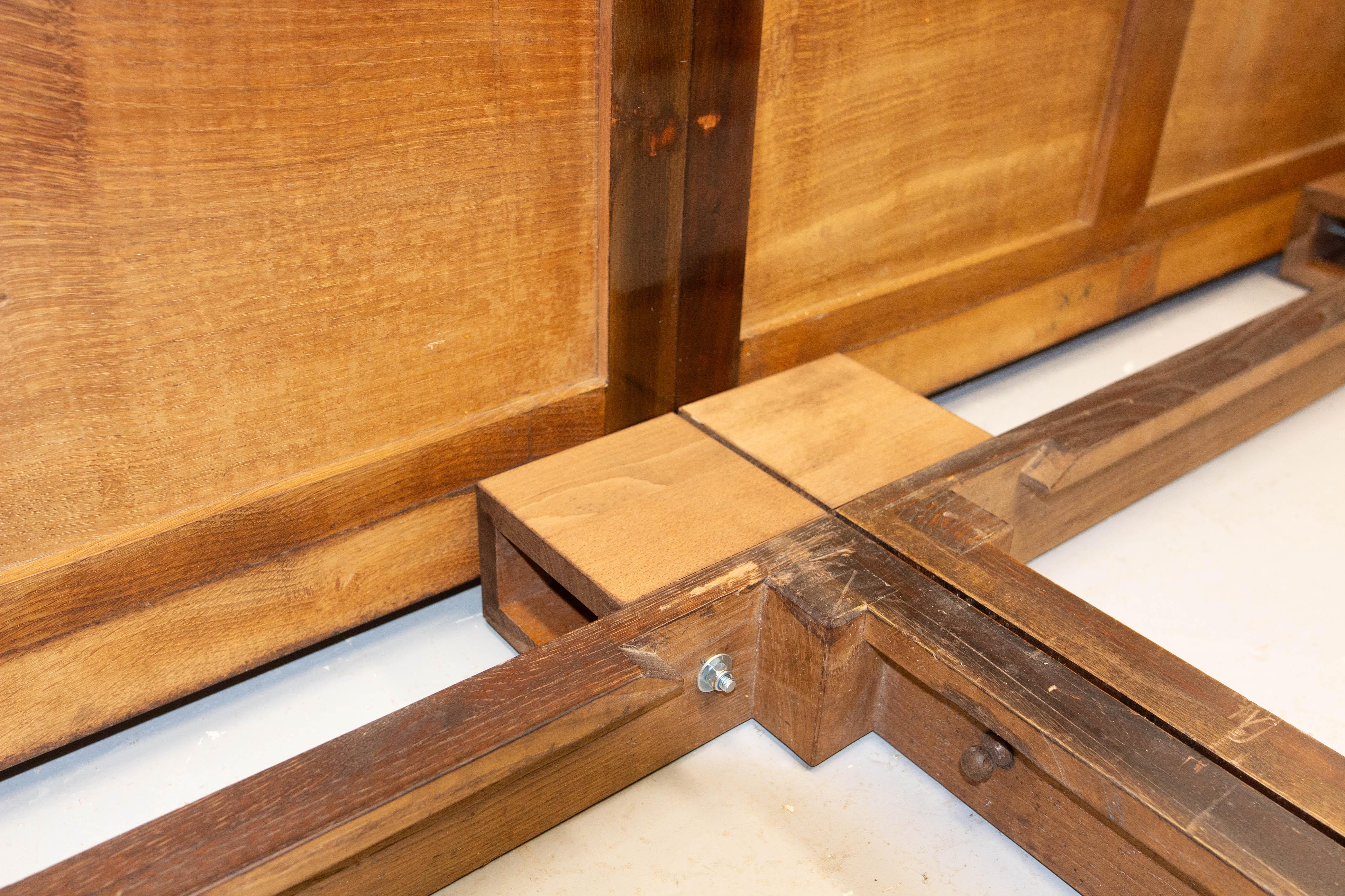 French Art Déco Walnut Bed King Size, circa 1930 For Sale 12