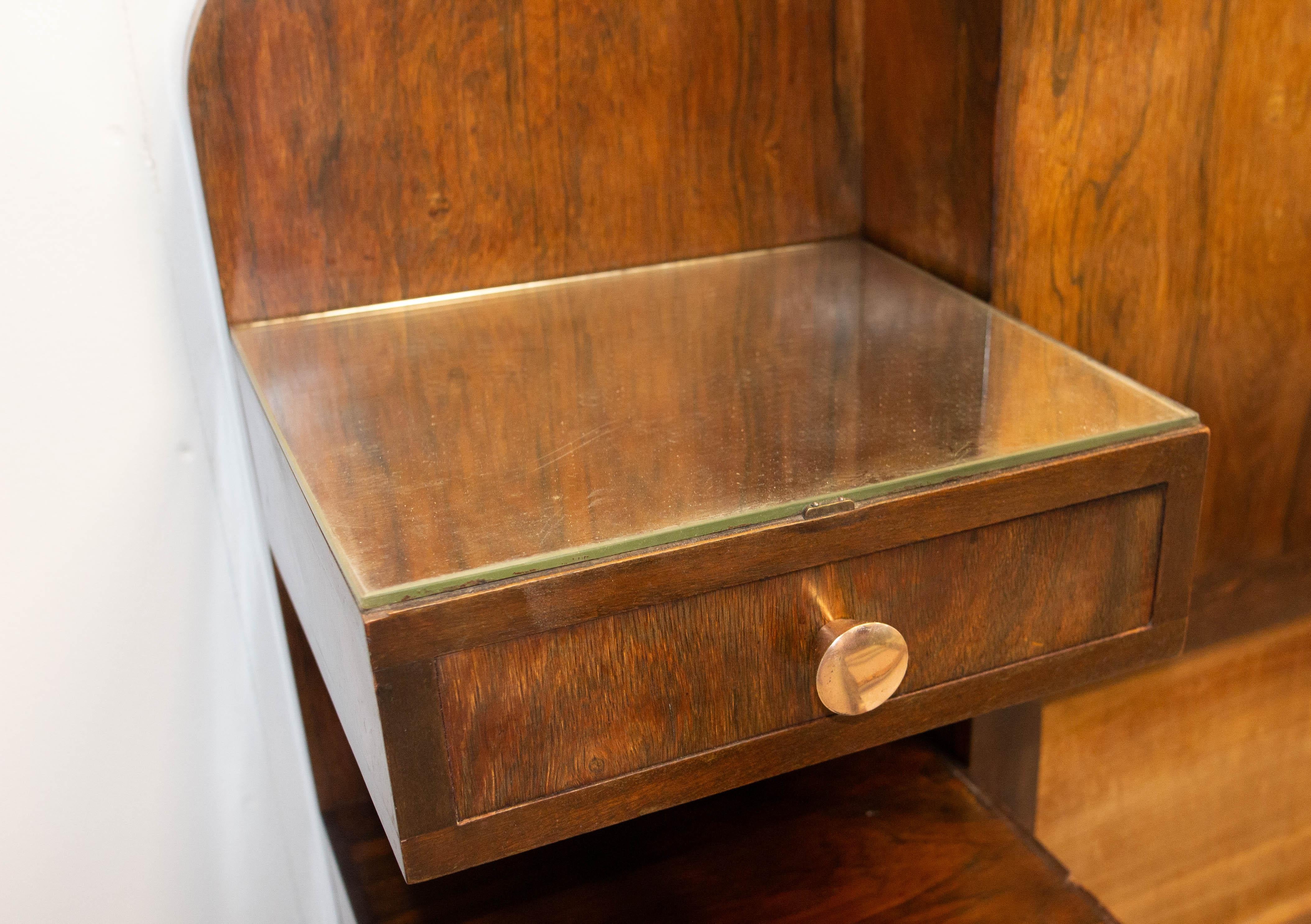 French Art Déco Walnut Bed King Size, circa 1930 For Sale 3