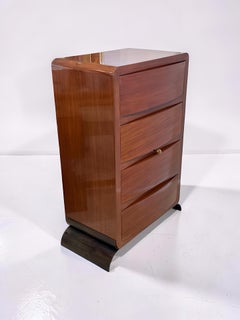 French Art Deco Walnut Chest of Drawers Attributed to Jacques Adnet