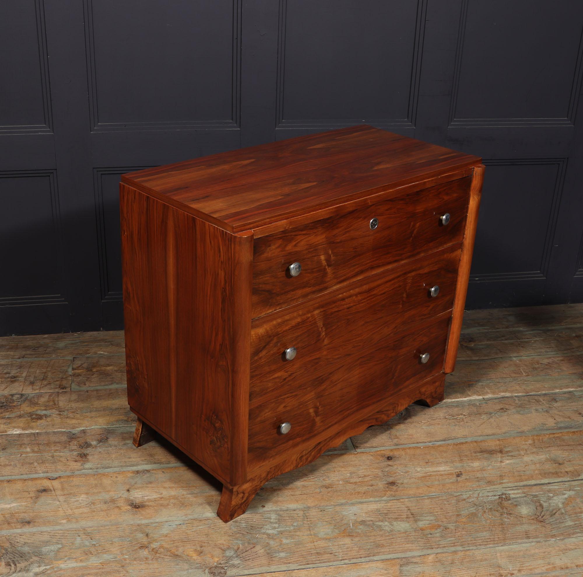 French Art Deco Walnut Chest of Drawers For Sale 8