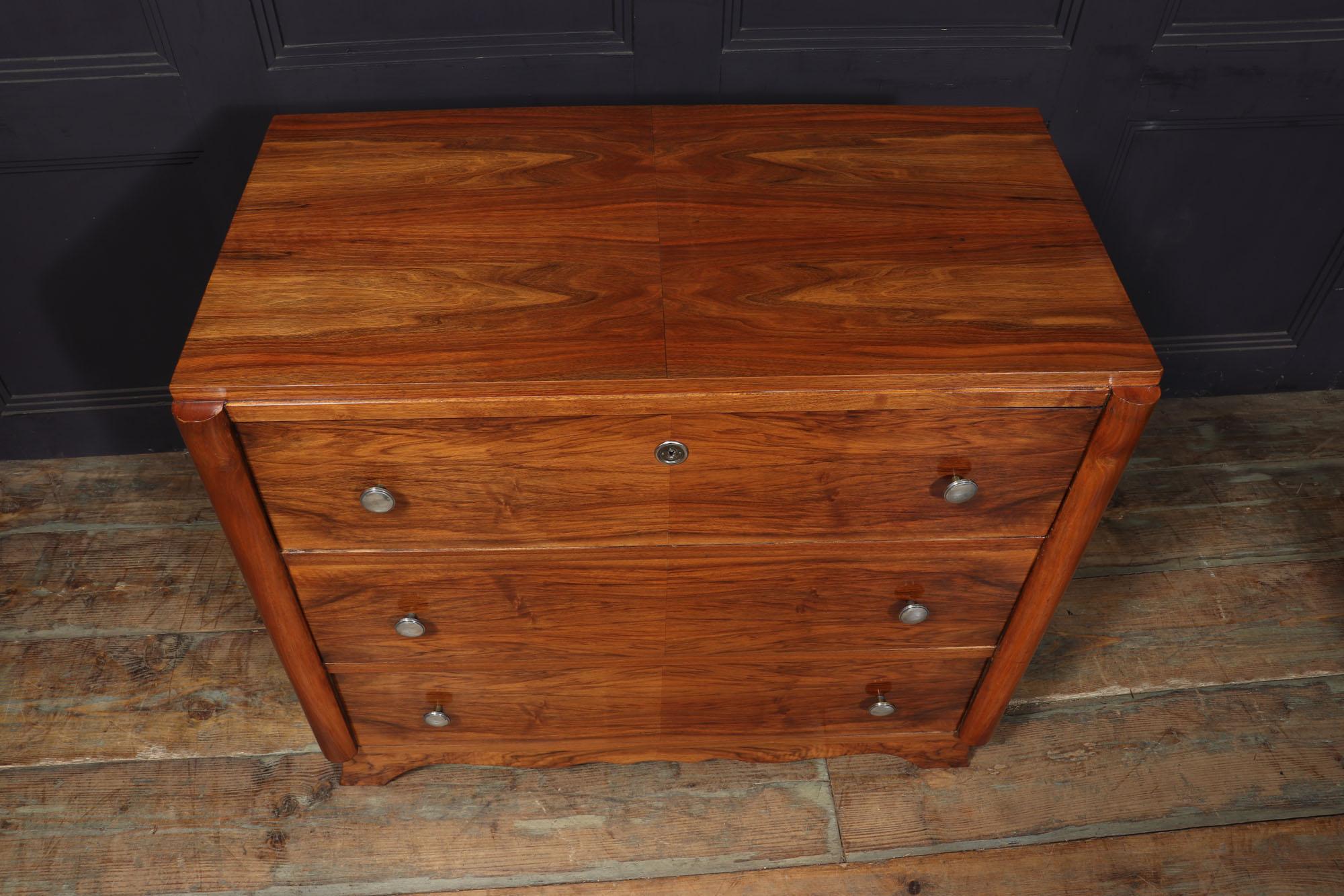 French Art Deco Walnut Chest of Drawers For Sale 2