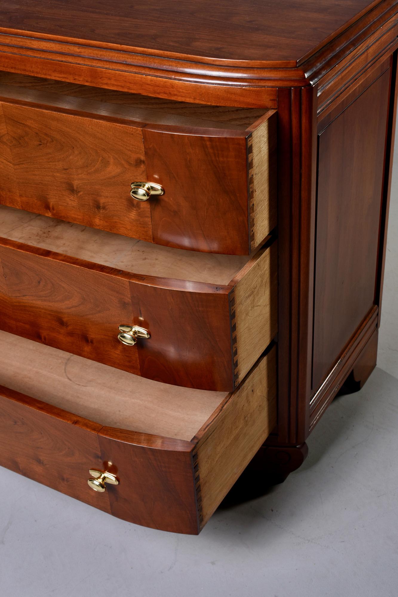 20th Century French Art Deco Walnut Chest of Drawers