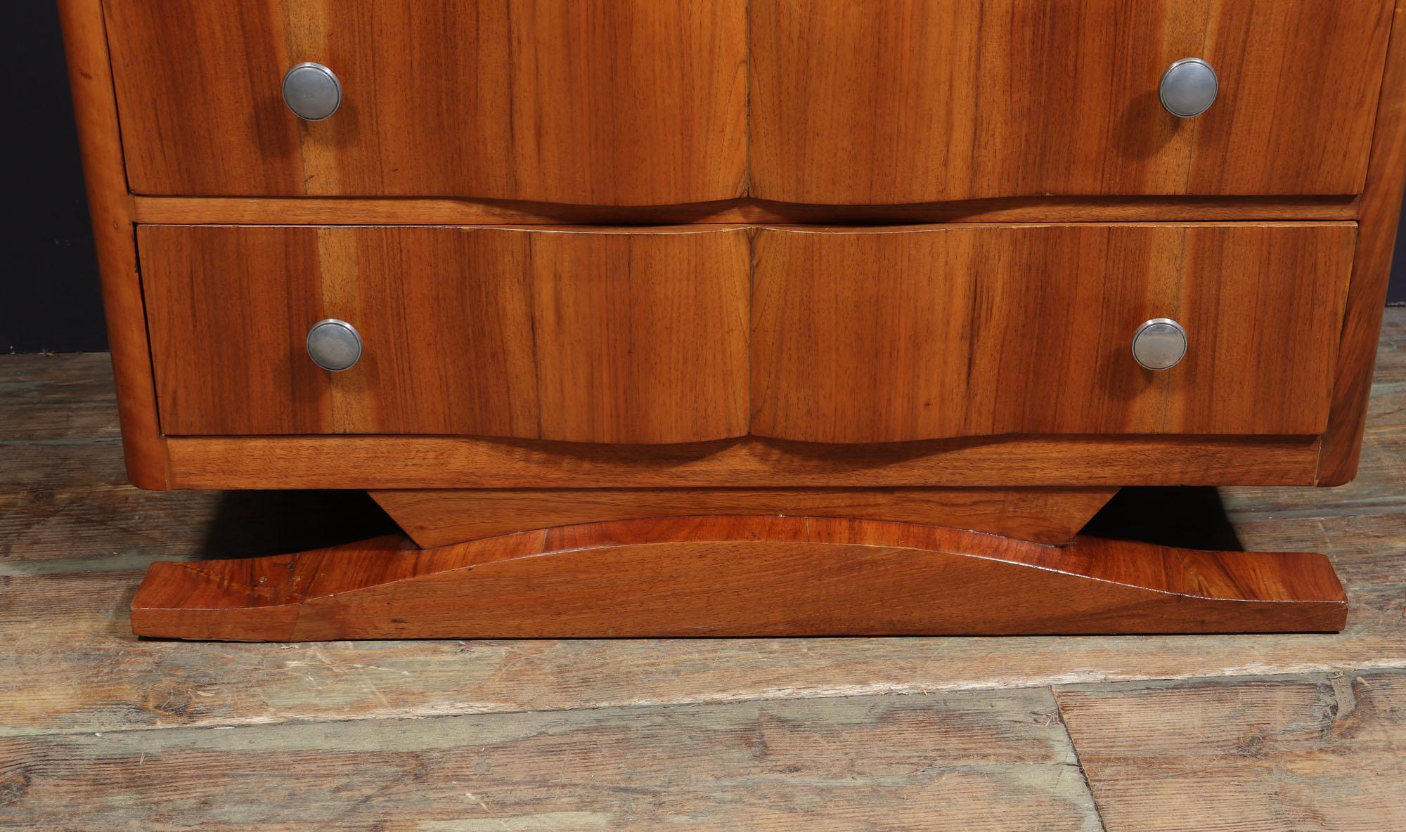 French Art Deco Walnut Chest of Drawers For Sale 4