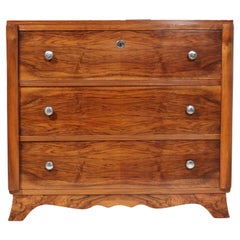 Commode Art Déco française en noyer
