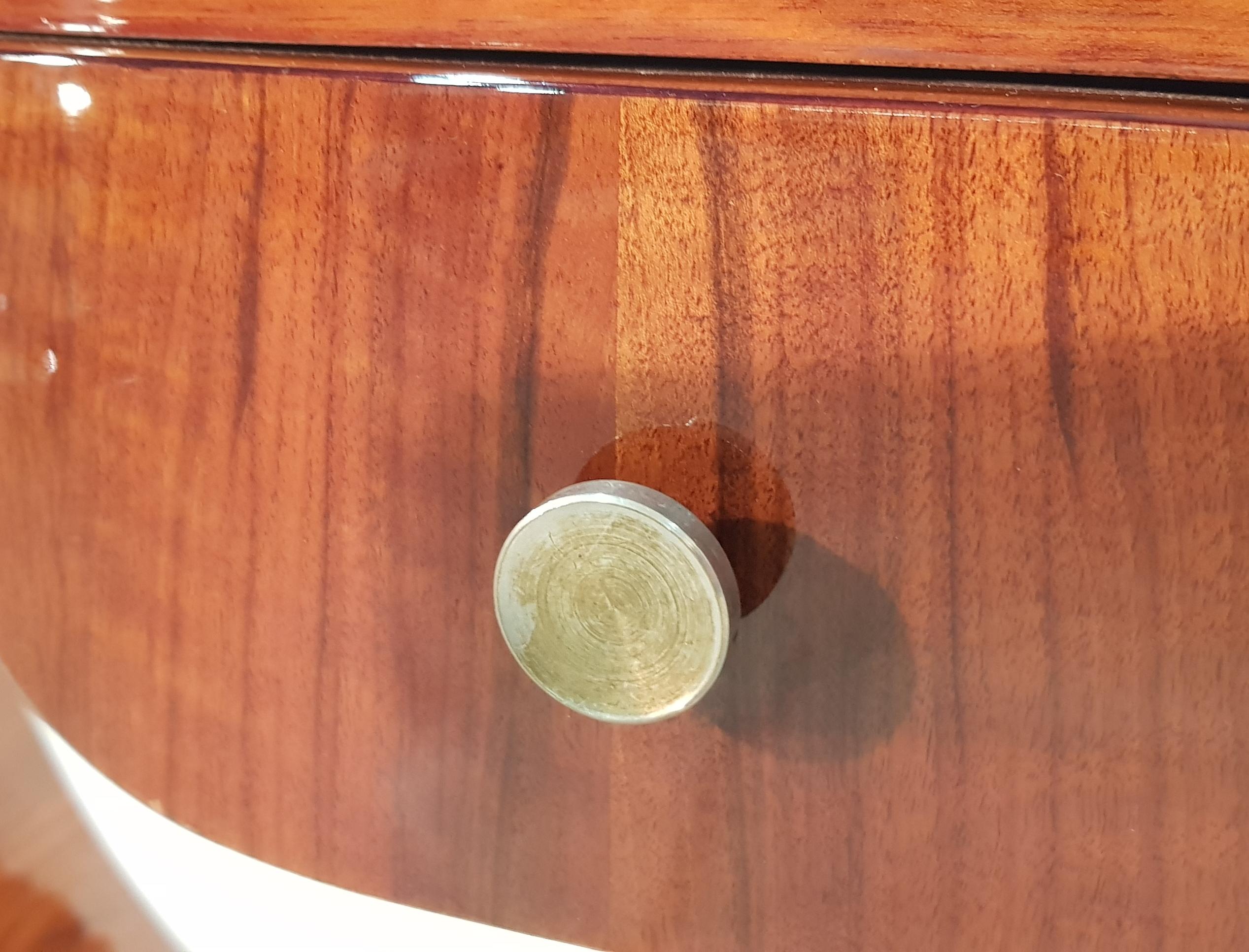 French Art Deco Walnut Console Table with Drawers, 1930s For Sale 1