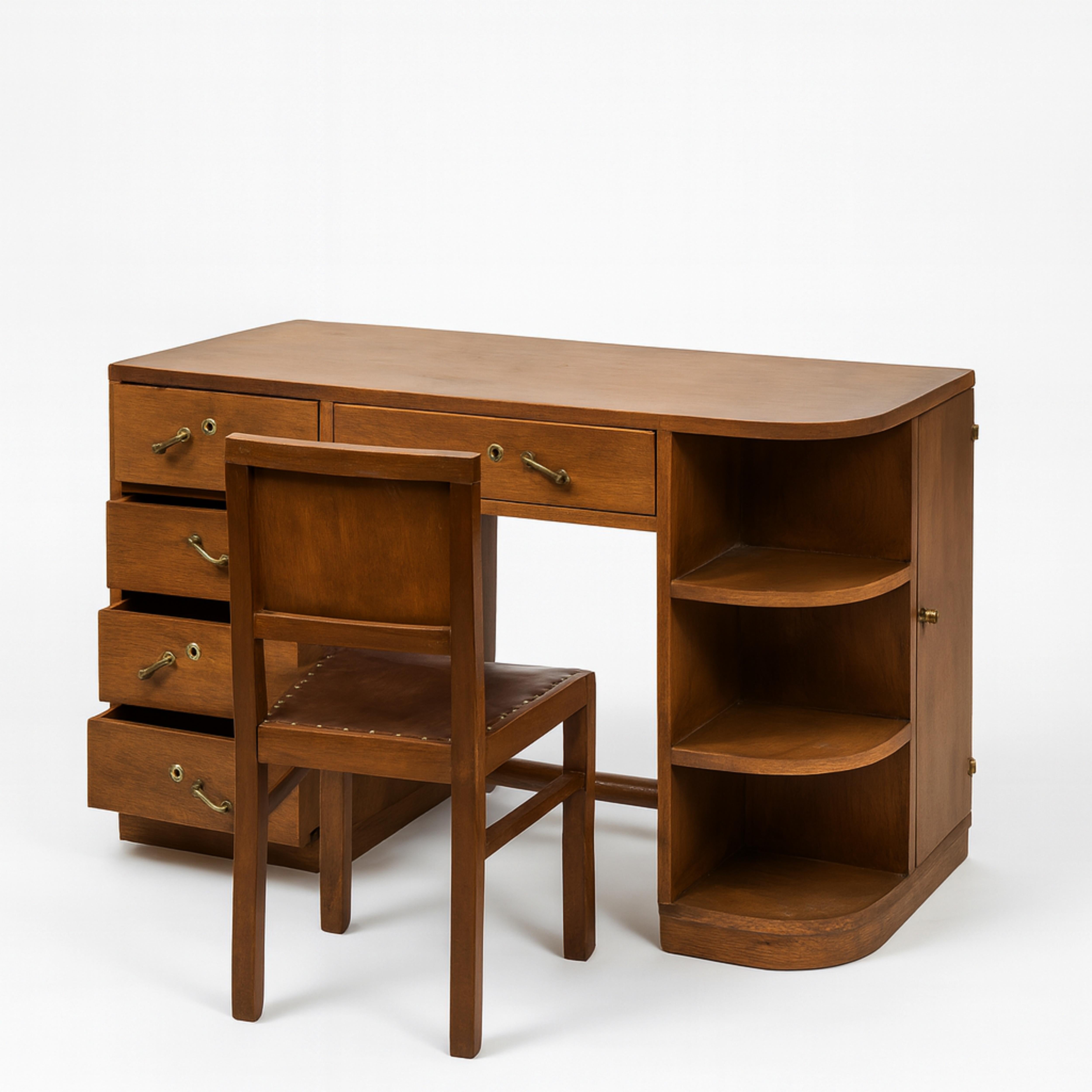 20ième siècle Bureau Art Déco en noyer, 20ème siècle en vente