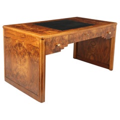 French Art Deco Walnut Desk