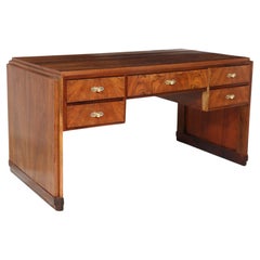 French Art Deco Walnut Desk